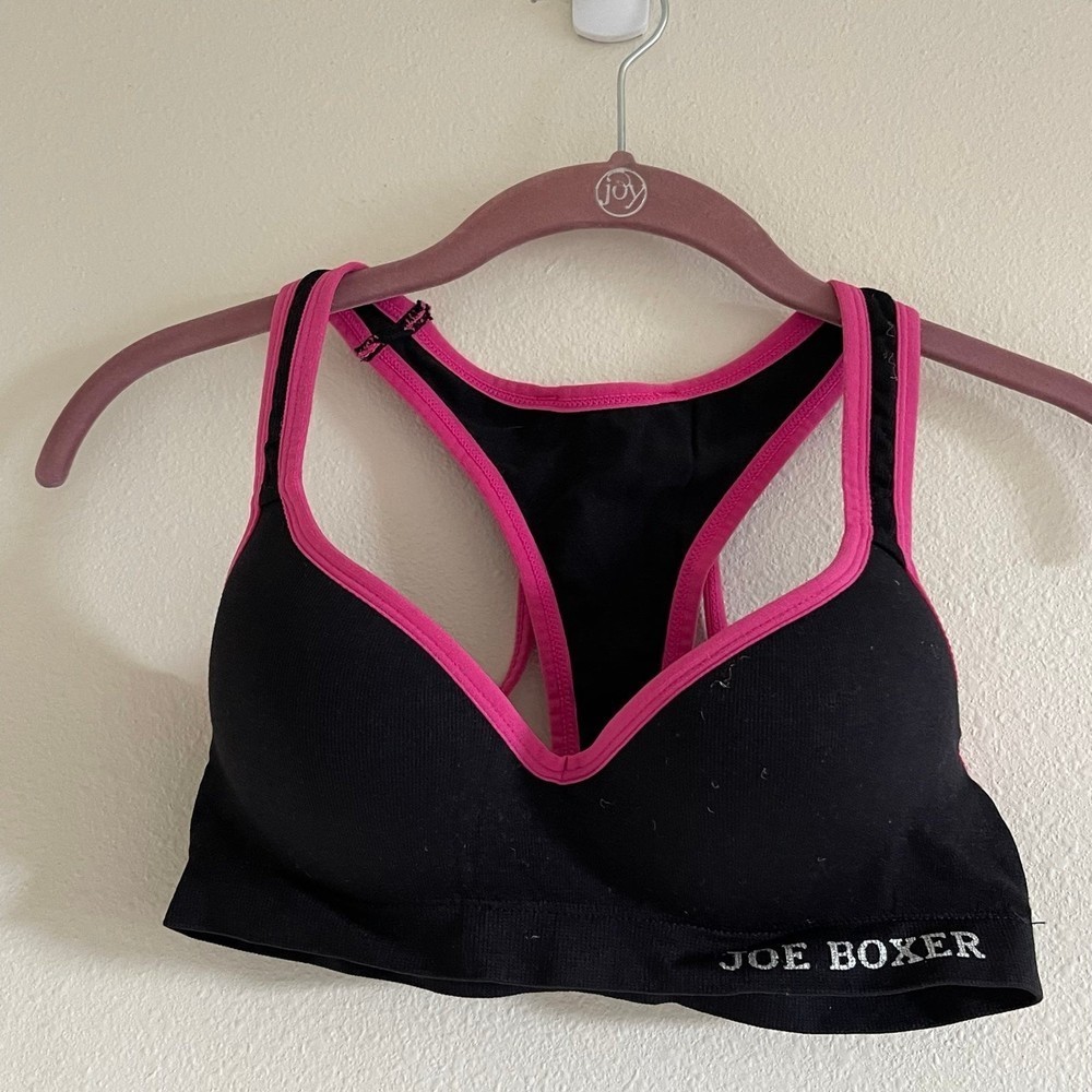 JOE boxer womens Sports Bra black pink size medium
